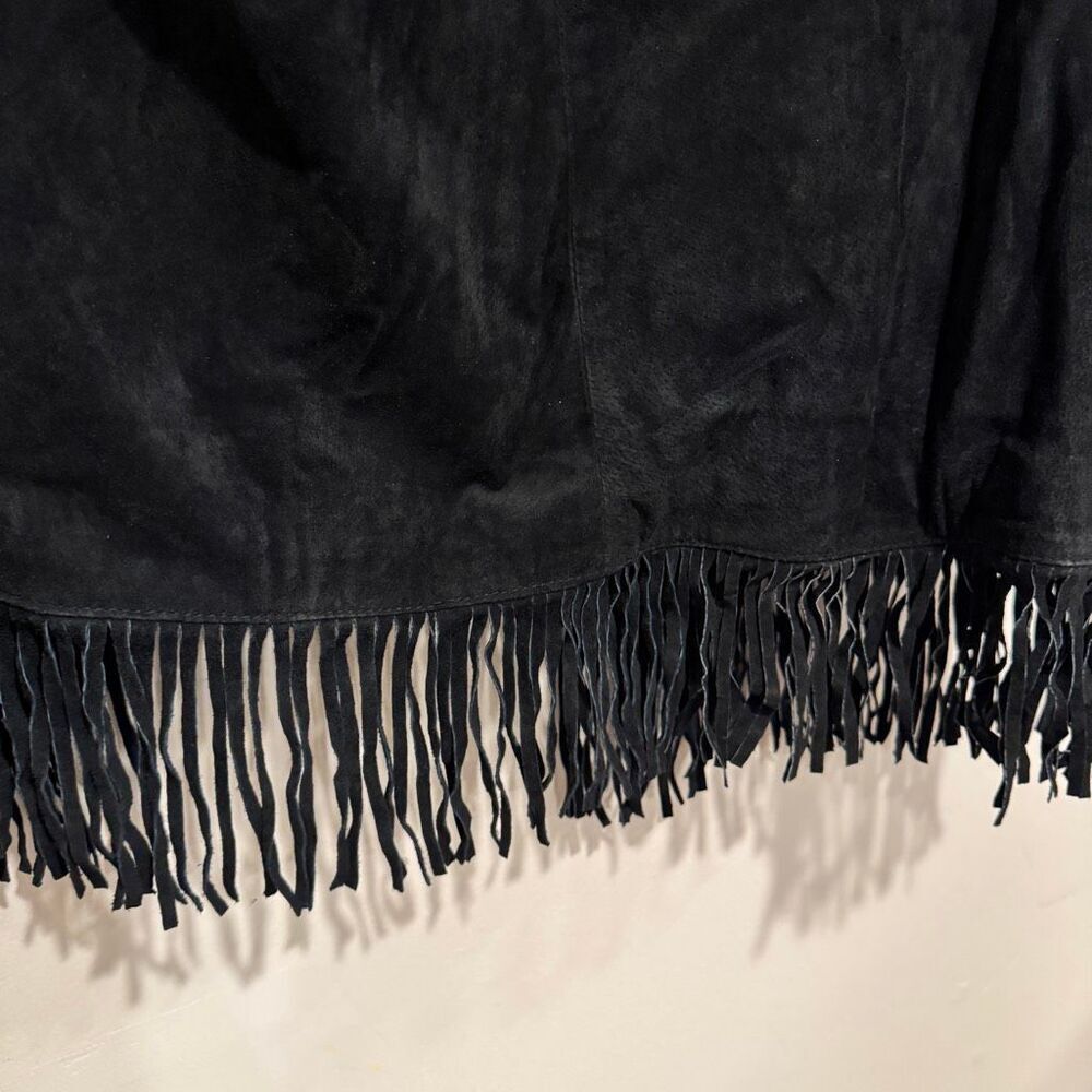 Vintage Womens Leather Western Fringe Embroidered Jacket Lew Morgan Rodeo Size L - Picture 10 of 10